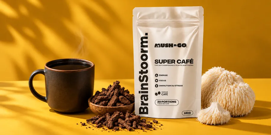 Brainstoorm Coffee från Mush N Go med en kopp och rostad cikoria